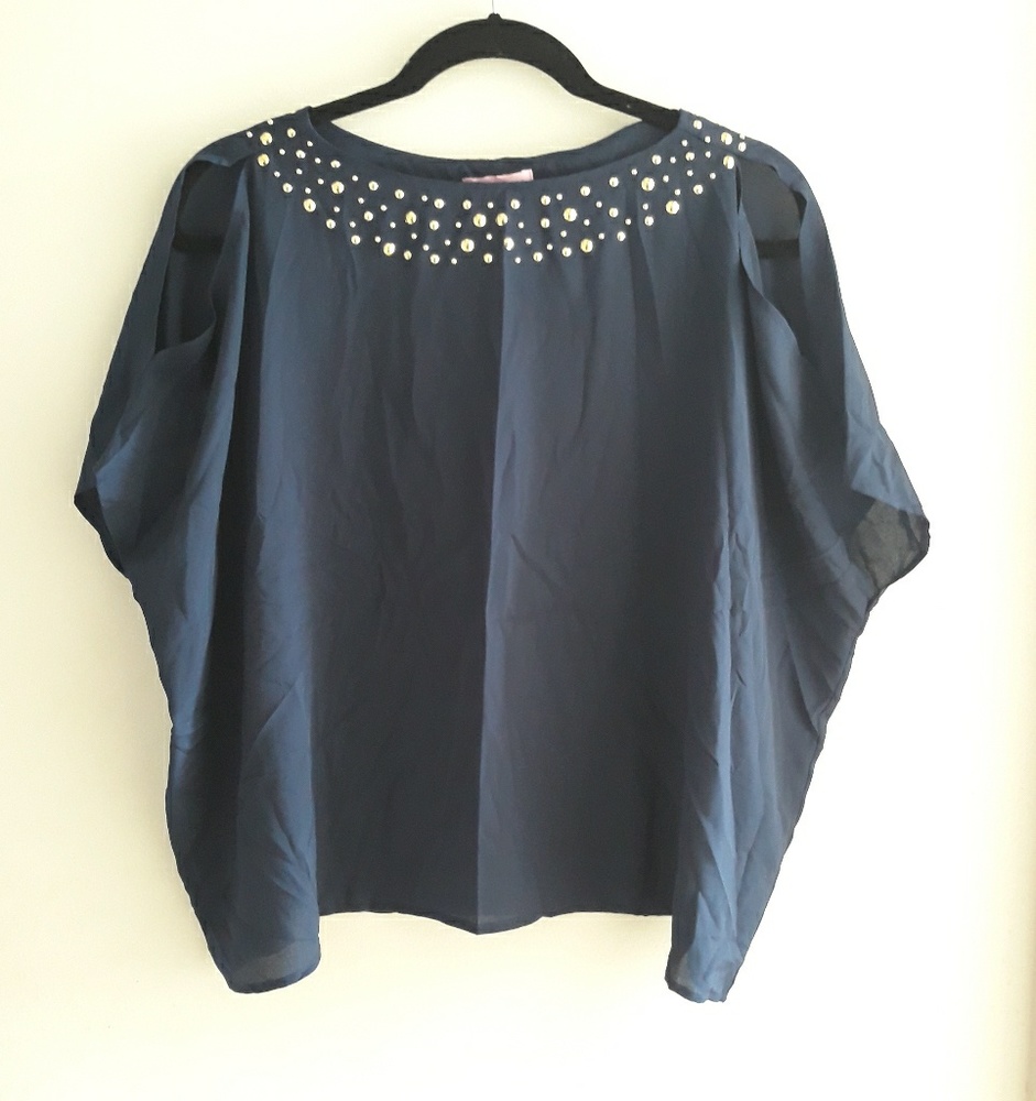 Lilly Pulitzer| Gold Studded Cold Shoulder Top